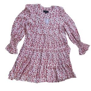 Tuckernuck Pomander Place Scarlet Ditsy Floral Kenzo Dress Womens Med Red Tiered